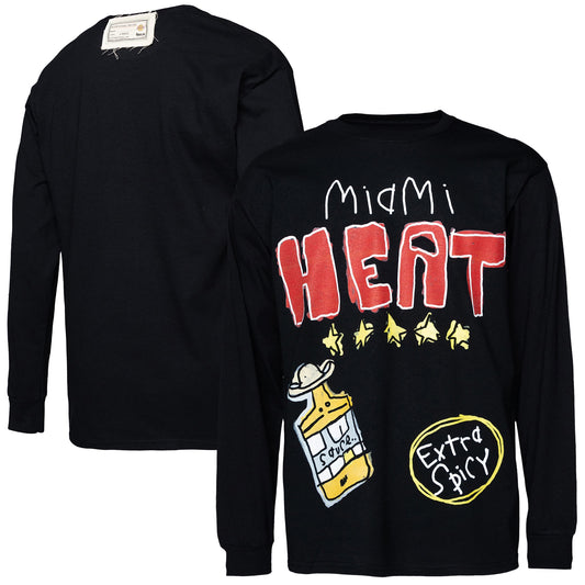 after school special miami heat long sleeve black tee - 8586