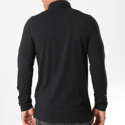 ELLESSE: AMICA BLACK TURTLENECK LONG SLEEVE TEE (back view on model)