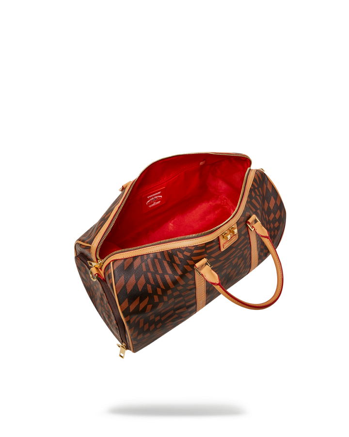 SPRAYGROUND: TRIPPY HENNY BROWN DUFFLE BAG