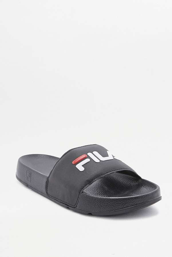 FILA HERITAGE: DRIFTER BLACK SLIDE SANDALS - 85 86 eightyfiveightysix