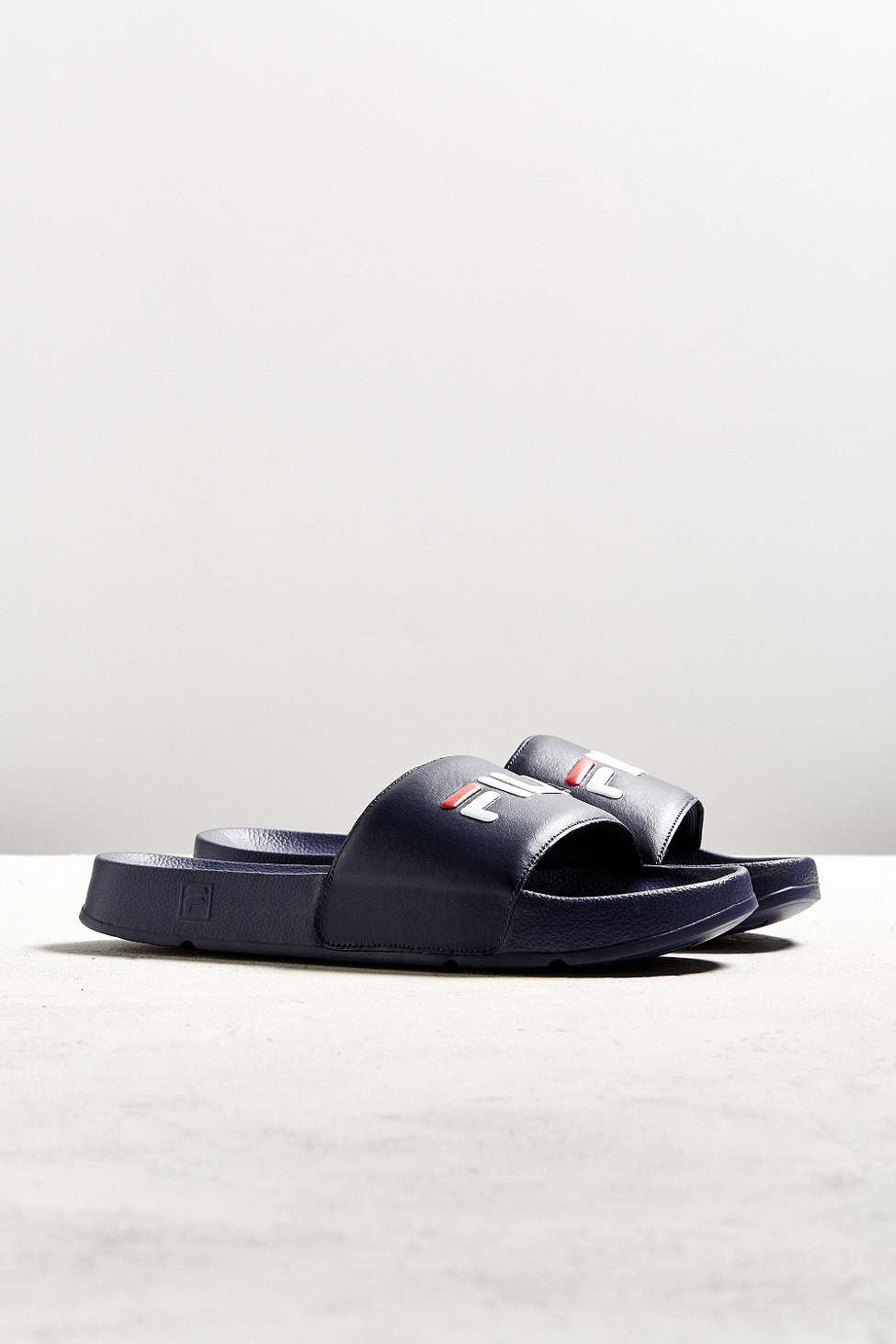 FILA HERITAGE: DRIFTER NAVY SLIDE SANDALS - 85 86 eightyfiveightysix