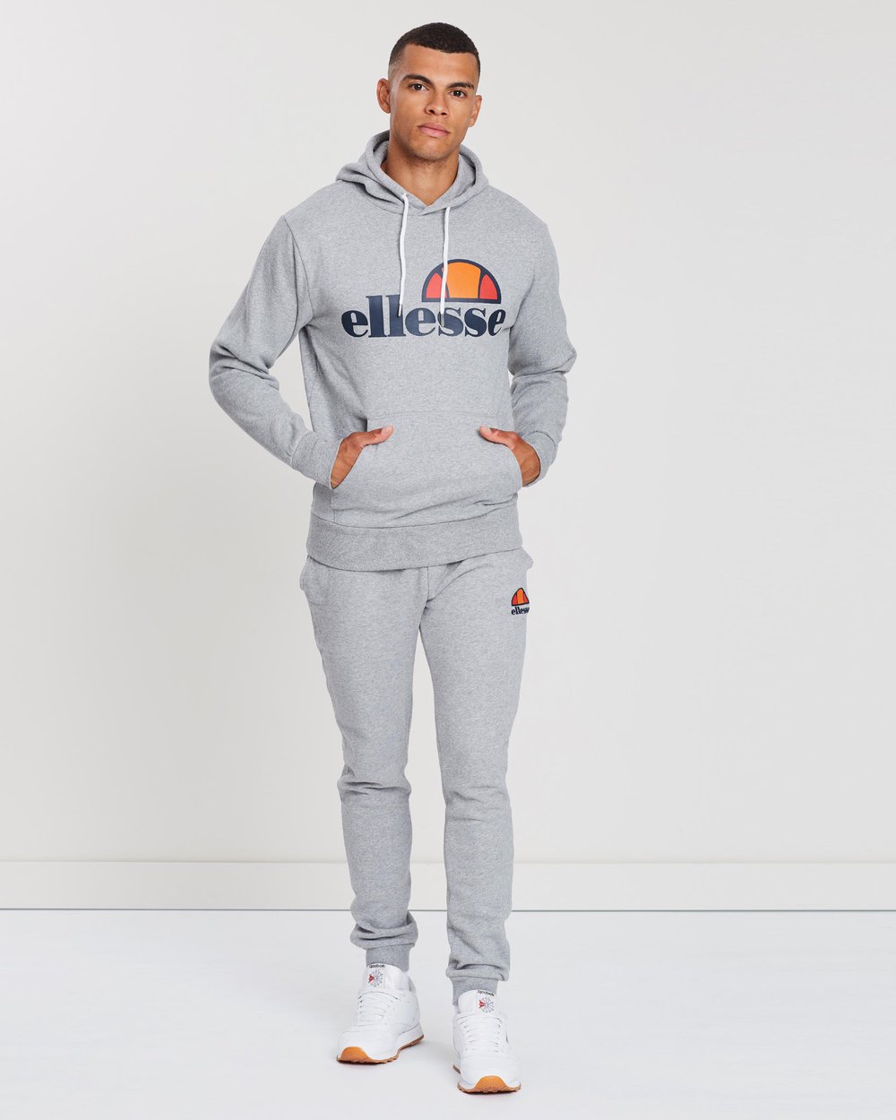 ellesse mens gray hoodie sweatshirt - 8586
