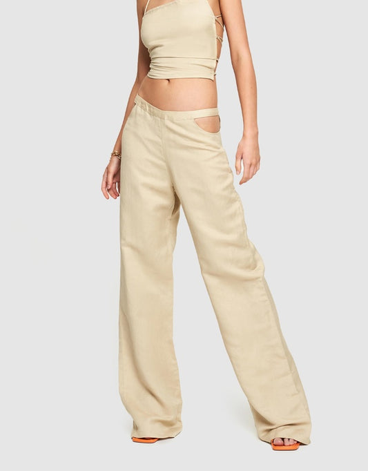 LIONESS GIZA CUT OUT PANT WHEAT - 8586