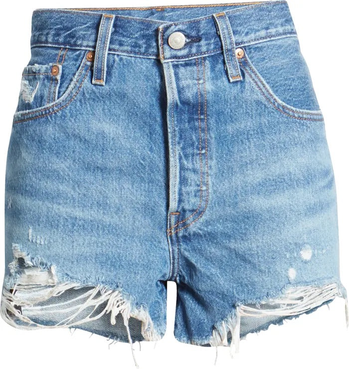 LEVIS 501 HIGH RISE CUT OFF SHORTS ATHENS MID - 8586