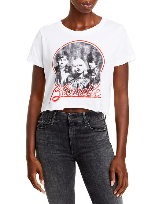 BLONDIE VINTAGE WHITE CROP TOP - 8586