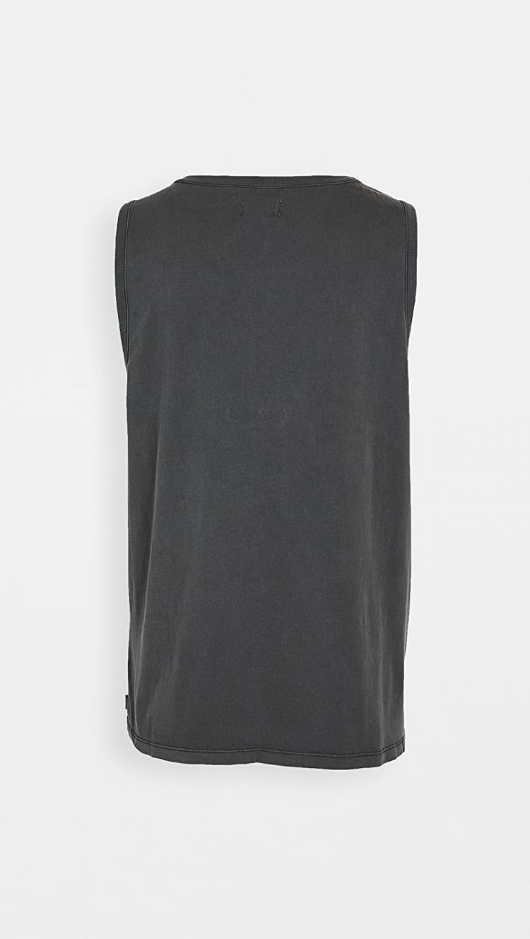 mens washed black sleeveless tank - 8586