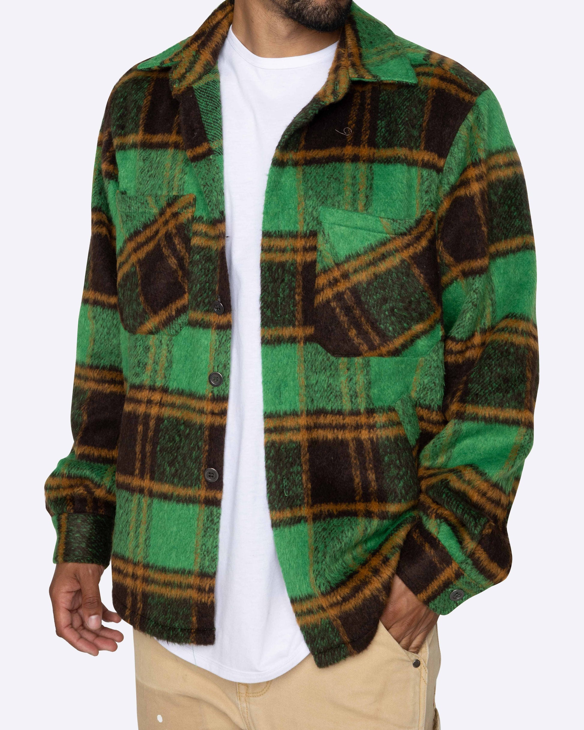 EPTM: MOHAIR FLANNEL SHIRT GREEN