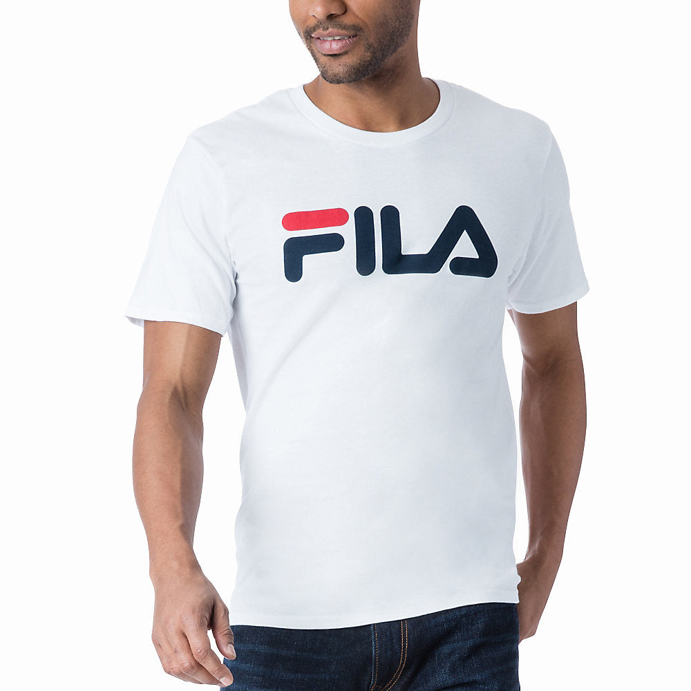 FILA HERITAGE: WHITE PRINTED LOGO TEE - 85 86 eightyfiveightysix