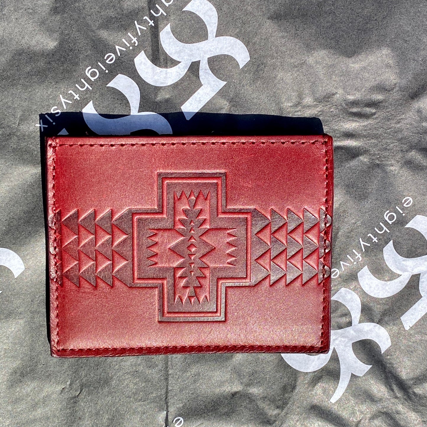 pendleton slim leather red card case wallet - 8586
