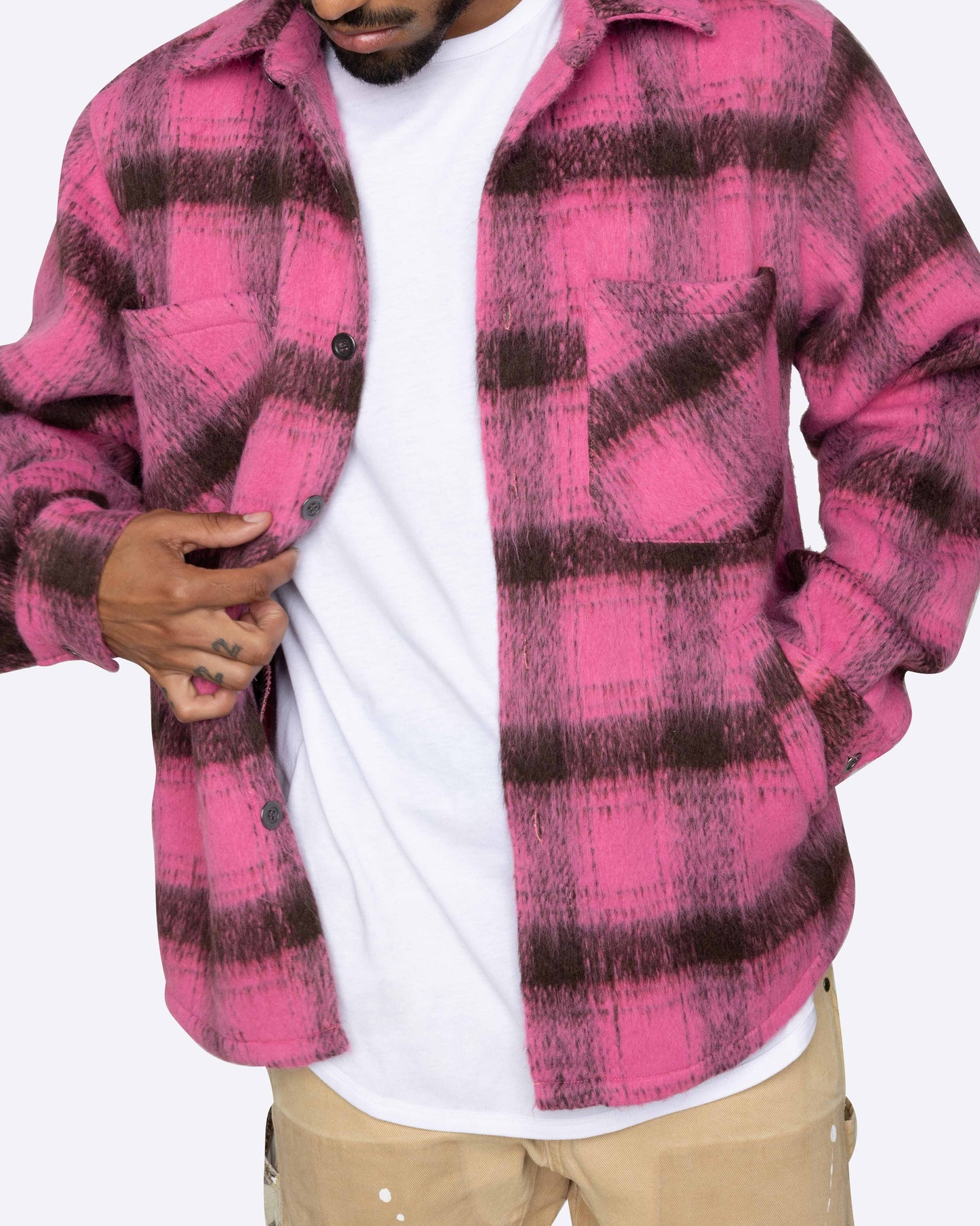 EPTM: MOHAIR FLANNEL SHIRT PINK