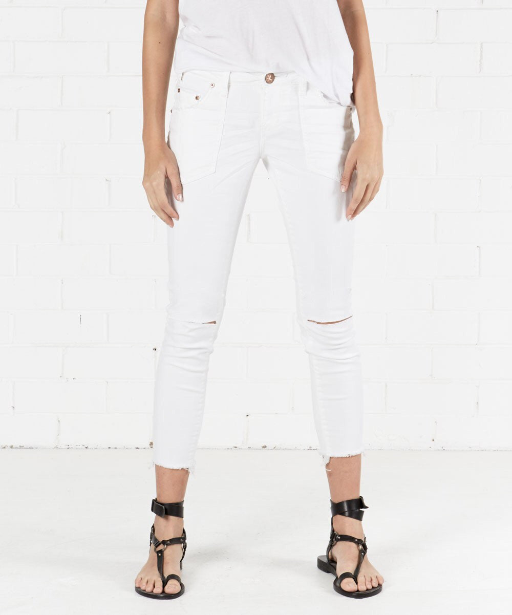 ONE TEASPOON: PREMIUM WHITE FREEBIRDS II SKINNY JEANS - 85 86 eightyfiveightysix