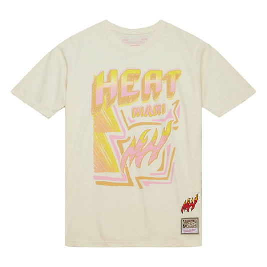 MITCHELL & NESS: OFF WHITE MIAMI HEAT T-SHIRT