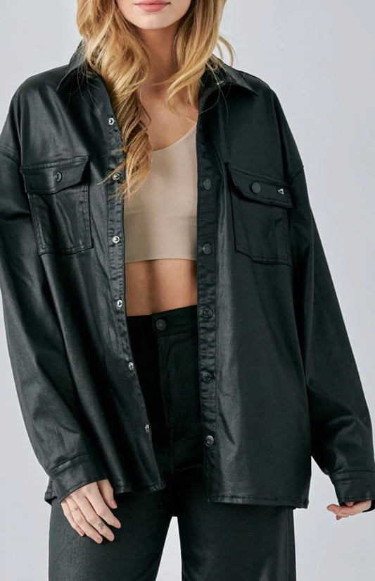 HIDDEN: ABBEY COATED OVERSIZED JACKET