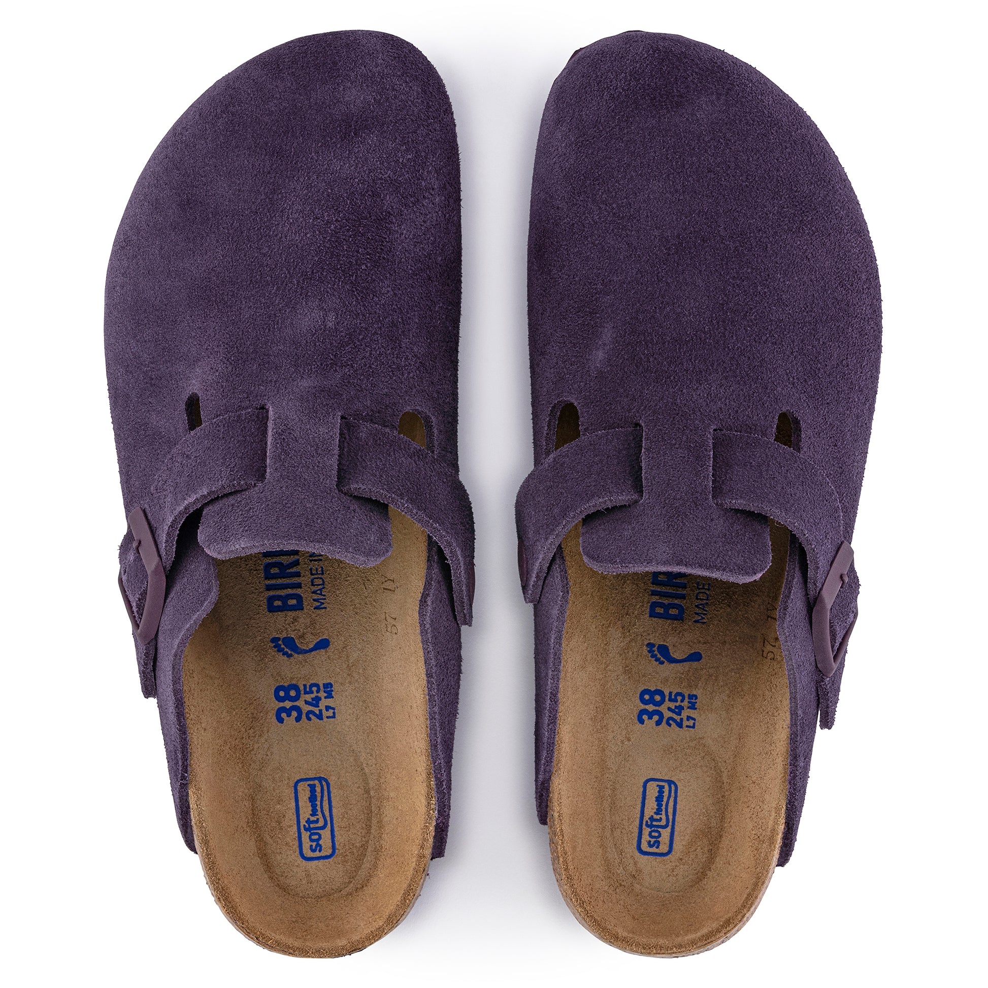 BIRKENSTOCK: BOSTON SUEDE LEATHER CLOG - WINE