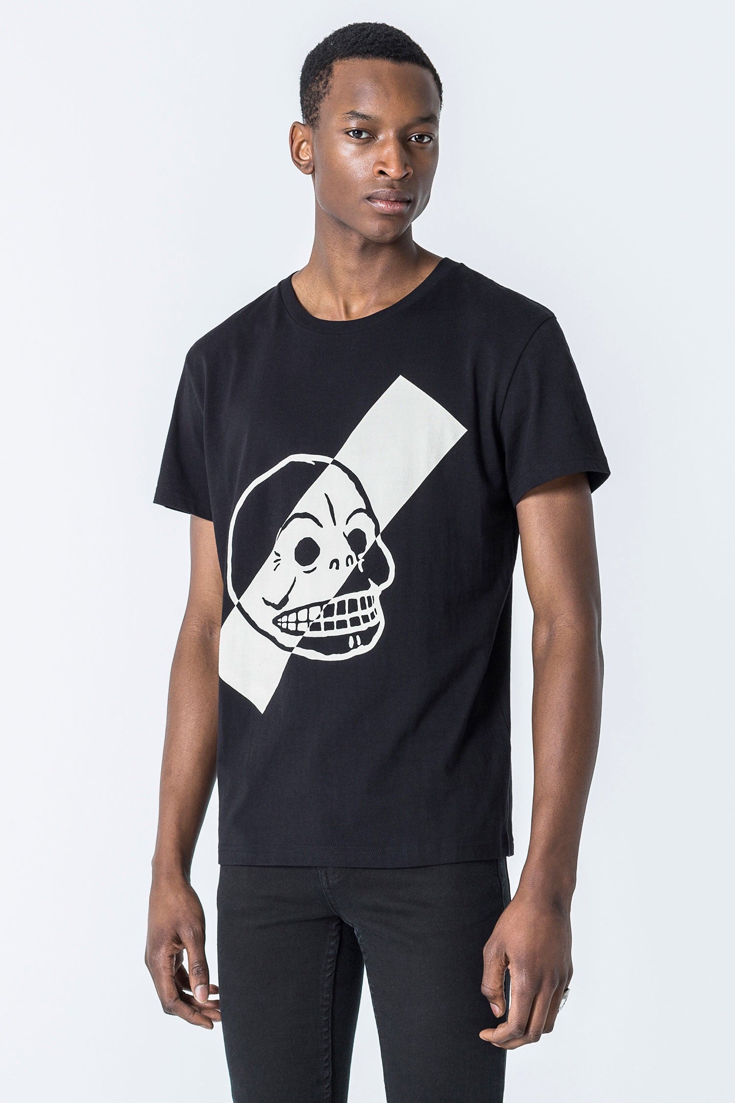 CHEAP MONDAY: STANDARD SKULL STRIPE TEE - 85 86 eightyfiveightysix