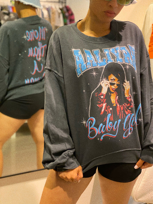 DAYDREAMER: AALIYAH BABY GIRL SWEATSHIRT(on model)