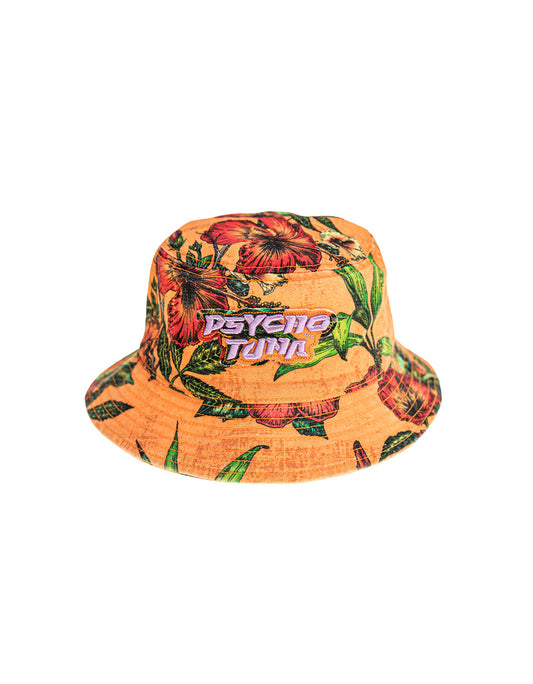 PSYCHO TUNA: TROPICAL FLOWERS BUCKET HAT