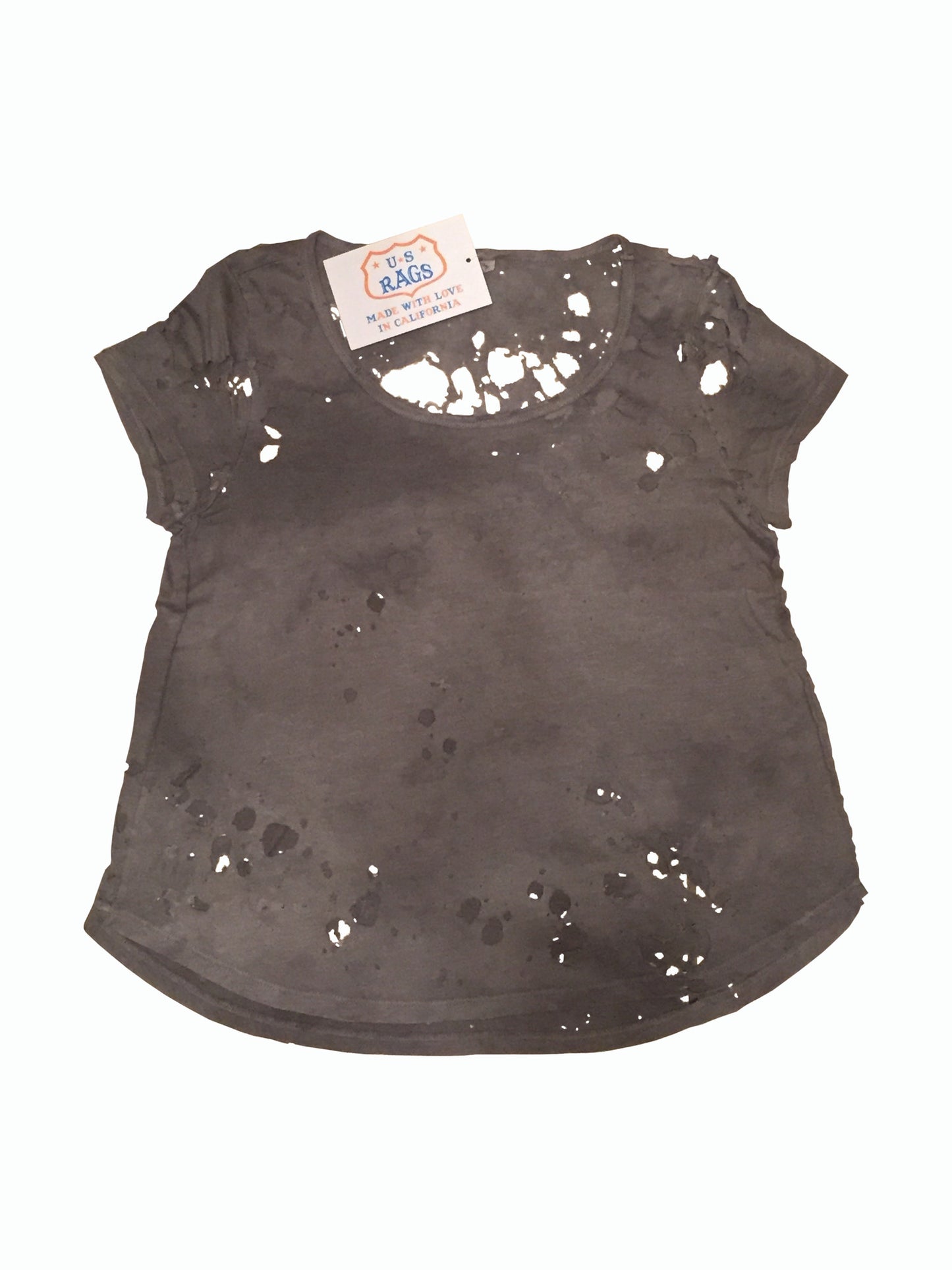 US RAGS :  DESTROYED VINTAGE SCOOP NECK TEE - 85 86 eightyfiveightysix