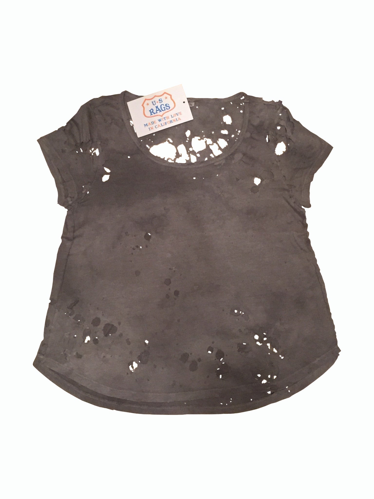 US RAGS :  DESTROYED VINTAGE SCOOP NECK TEE - 85 86 eightyfiveightysix