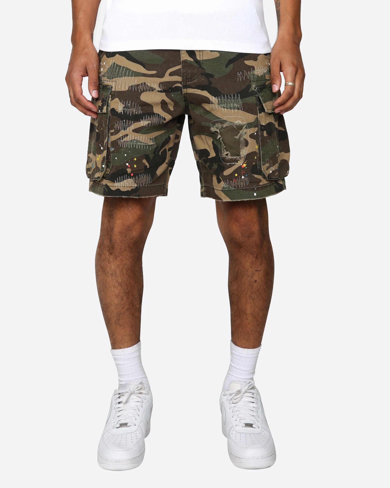 EPTM: DISTRESSED CAMO SHORTS – 85 86 eightyfiveightysix