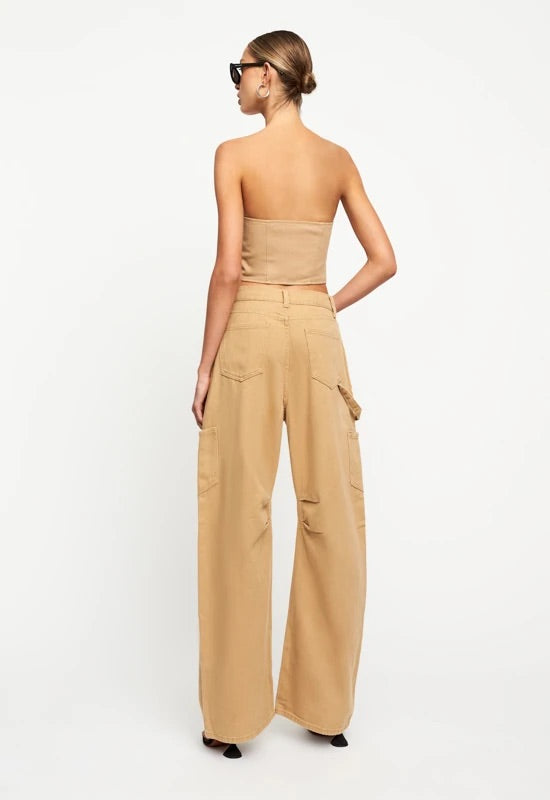 lioness womens khaki lace up corset - 8586 (back view on model)