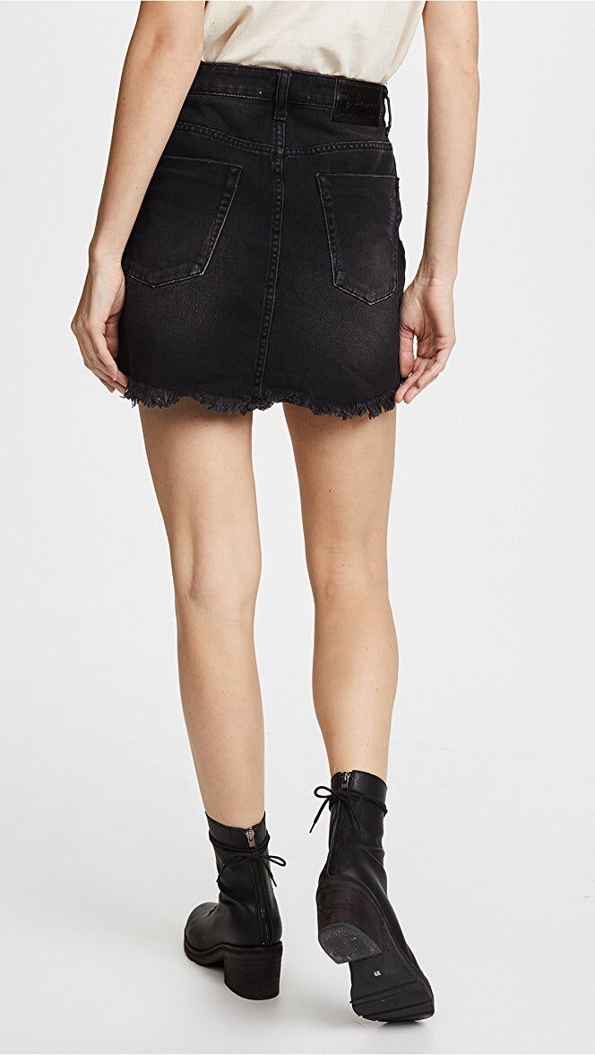 ONE TEASPOON: 2020 HIGH WAIST MINI SKIRT - BLACK WEDNESDAY - 85 86 eightyfiveightysix