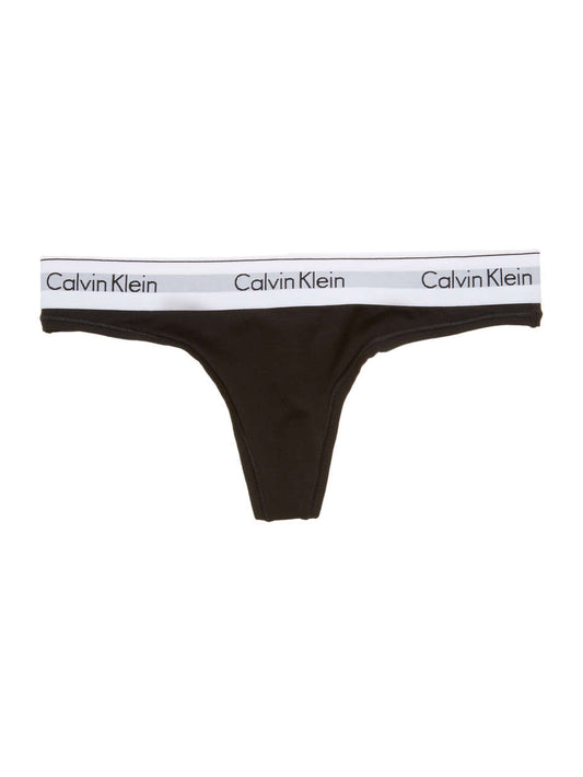 CALVIN KLEIN : BLACK LOGO THONG - 85 86 eightyfiveightysix