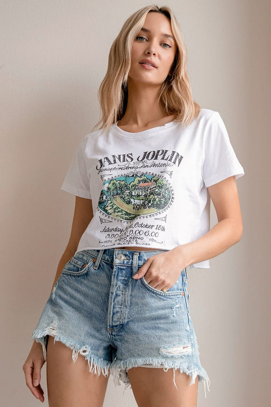 JANIS JOPLIN VINTAGE CROP TEE - 8586