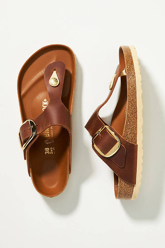 BIRKENSTOCK: GIZEH BIG BUCKLE SANDALS (top view)