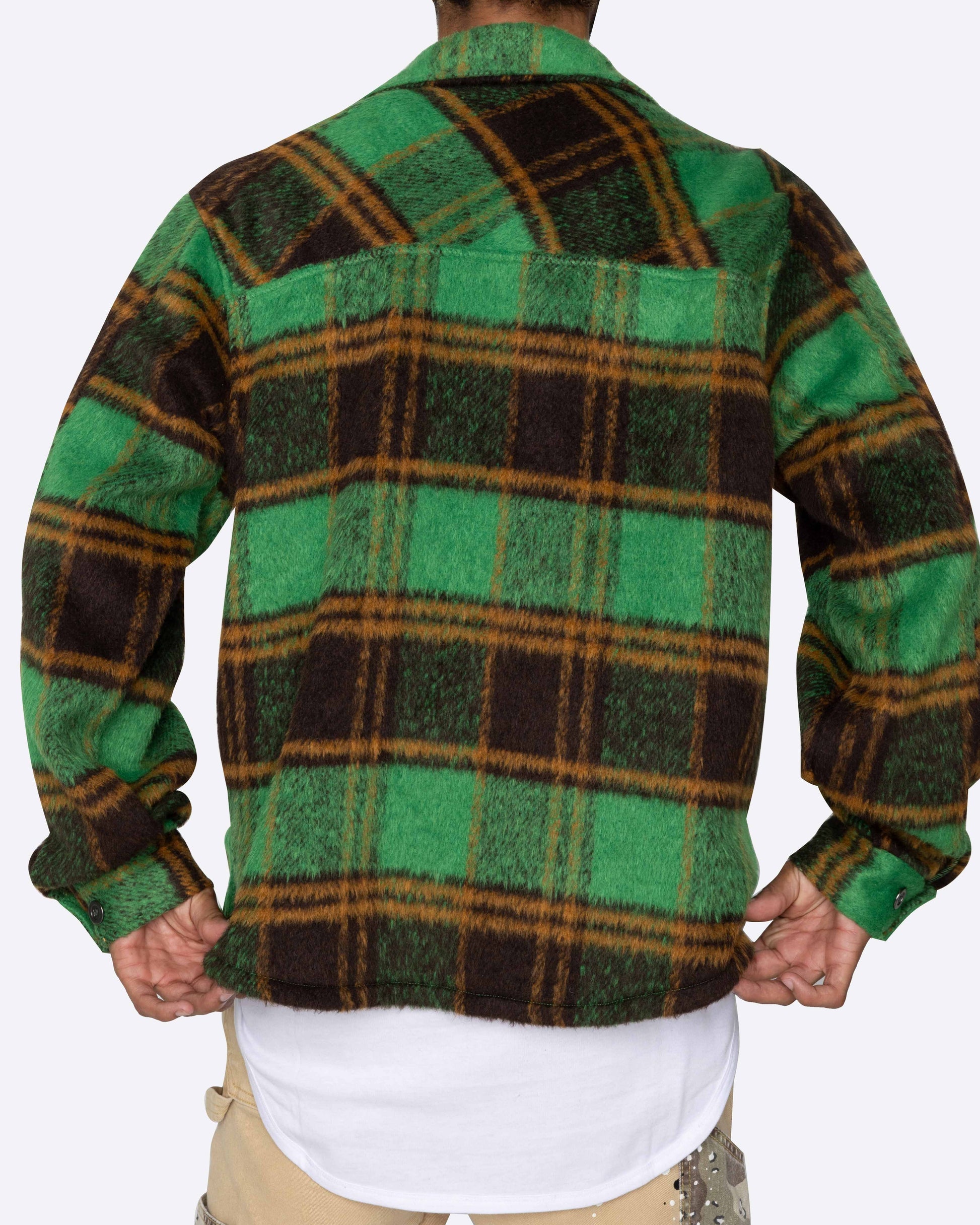 EPTM: MOHAIR FLANNEL SHIRT GREEN BACK VIEW