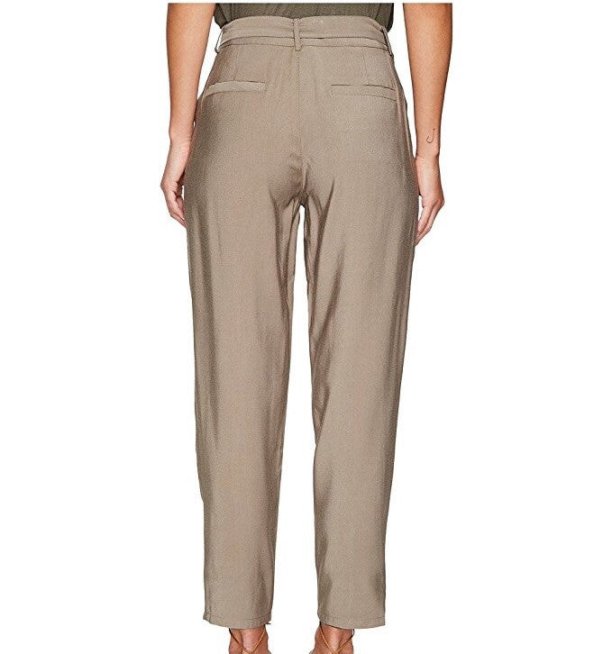 BISHOP + YOUNG: OLIVE GREEN PAPERBAG HIGH RISE PANTS - 85 86 eightyfiveightysix