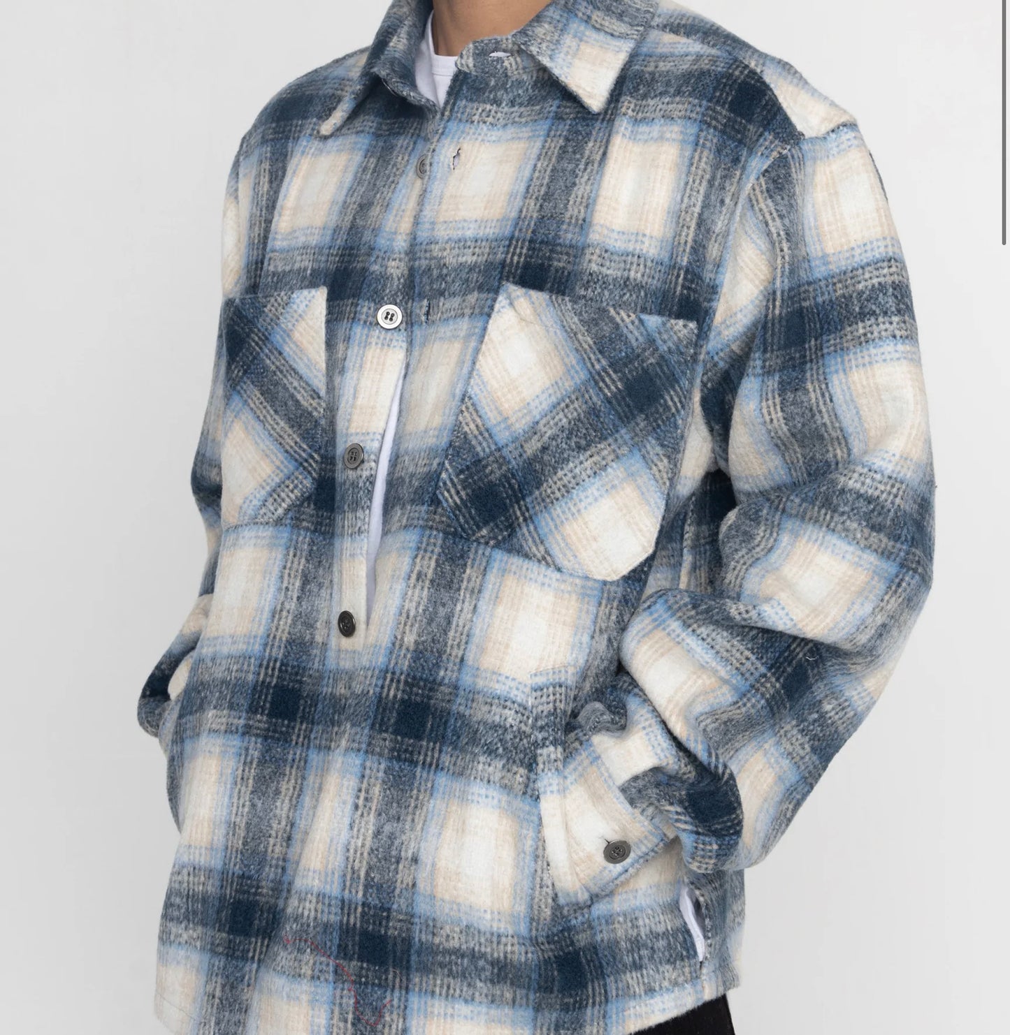 EPTM: MOHAIR FLANNEL SHIRT BLUE