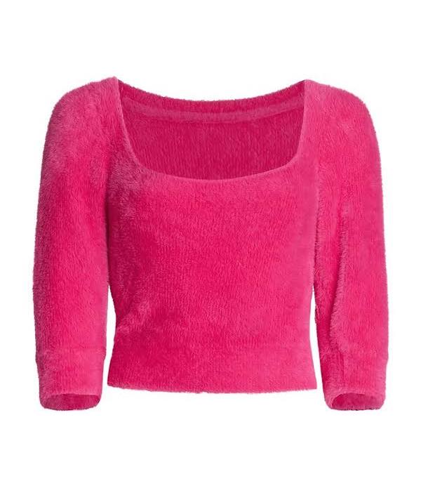 FREE PEOPLE MOONBEAM SCOOP NECK FUZZY SWEATER - 8586