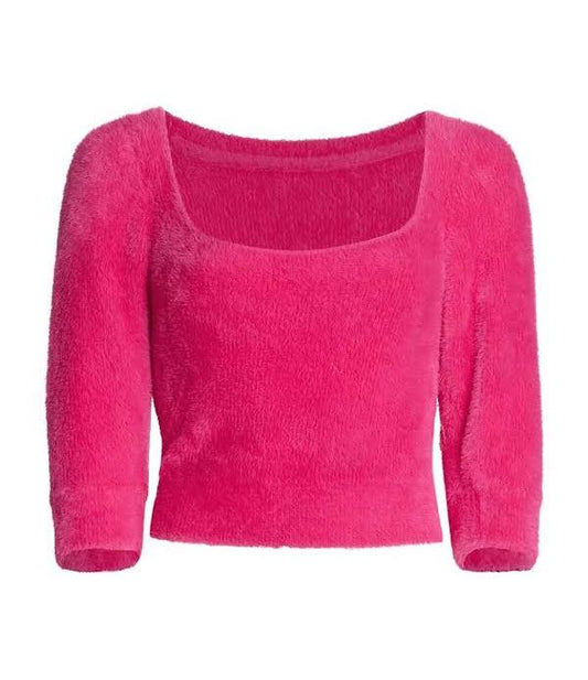 FREE PEOPLE MOONBEAM SCOOP NECK FUZZY SWEATER - 8586