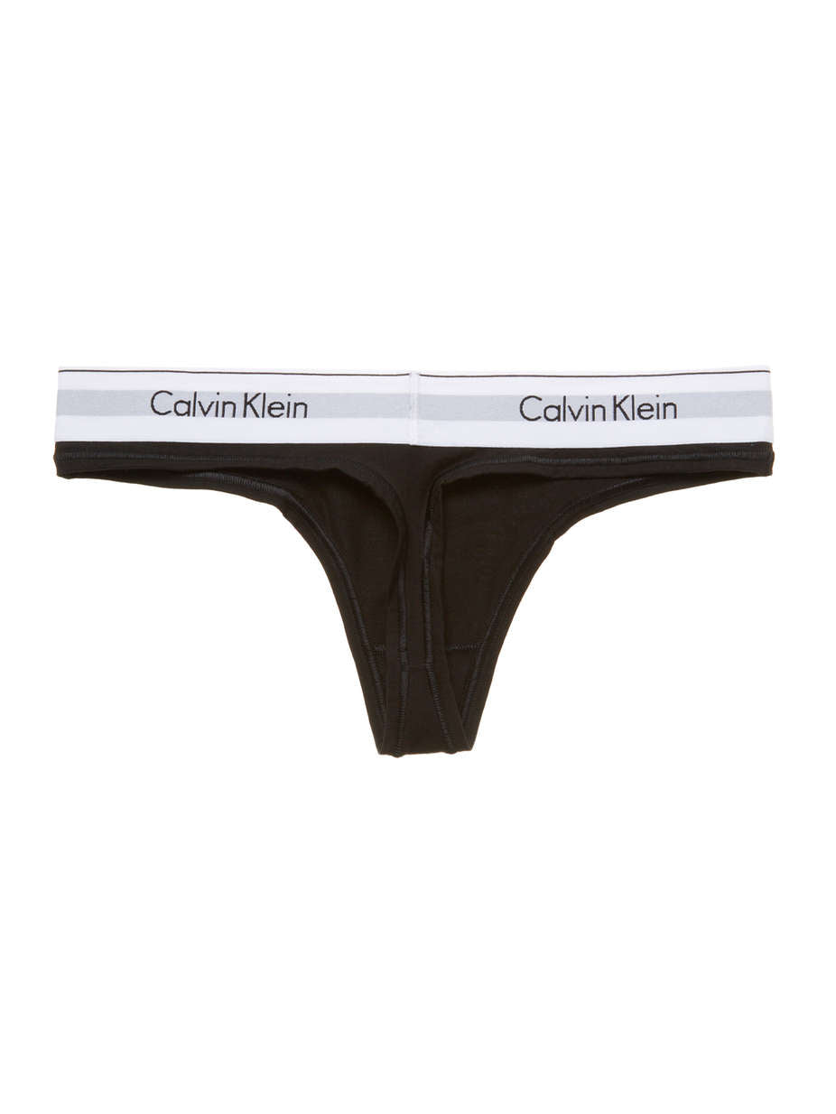 CALVIN KLEIN : BLACK LOGO THONG - 85 86 eightyfiveightysix