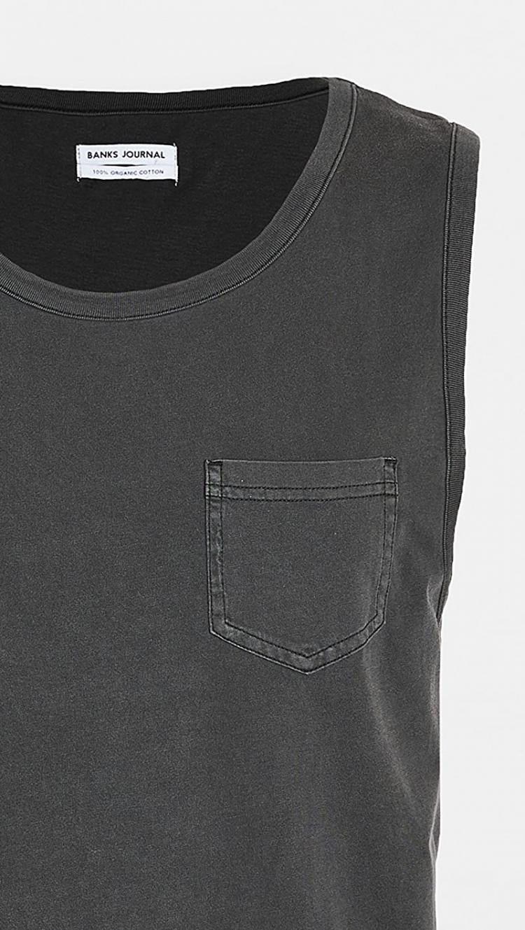 BANKS JOURNAL MENS BLACK TANK TOP - 8586