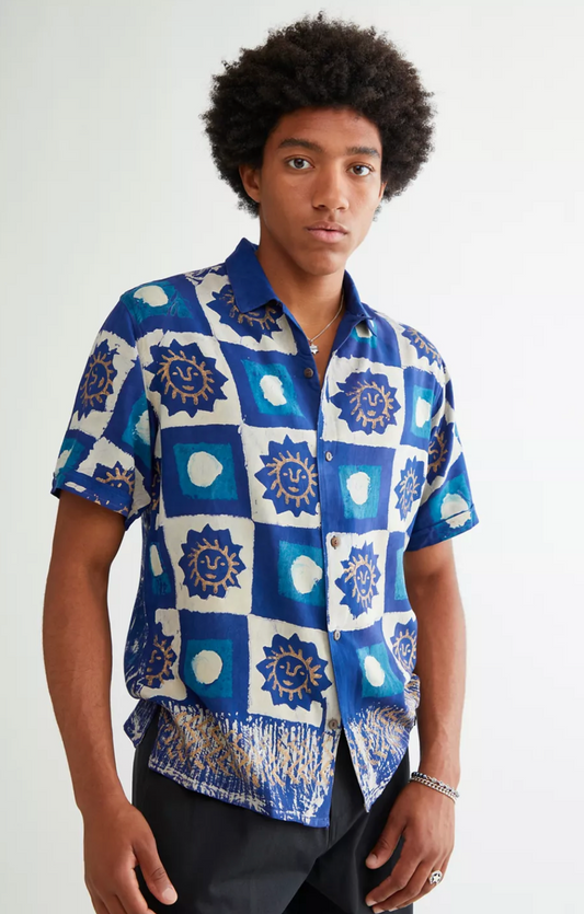 RAGAMAN: SURYA SHORT SLEEVE BUTTON UP SHIRT