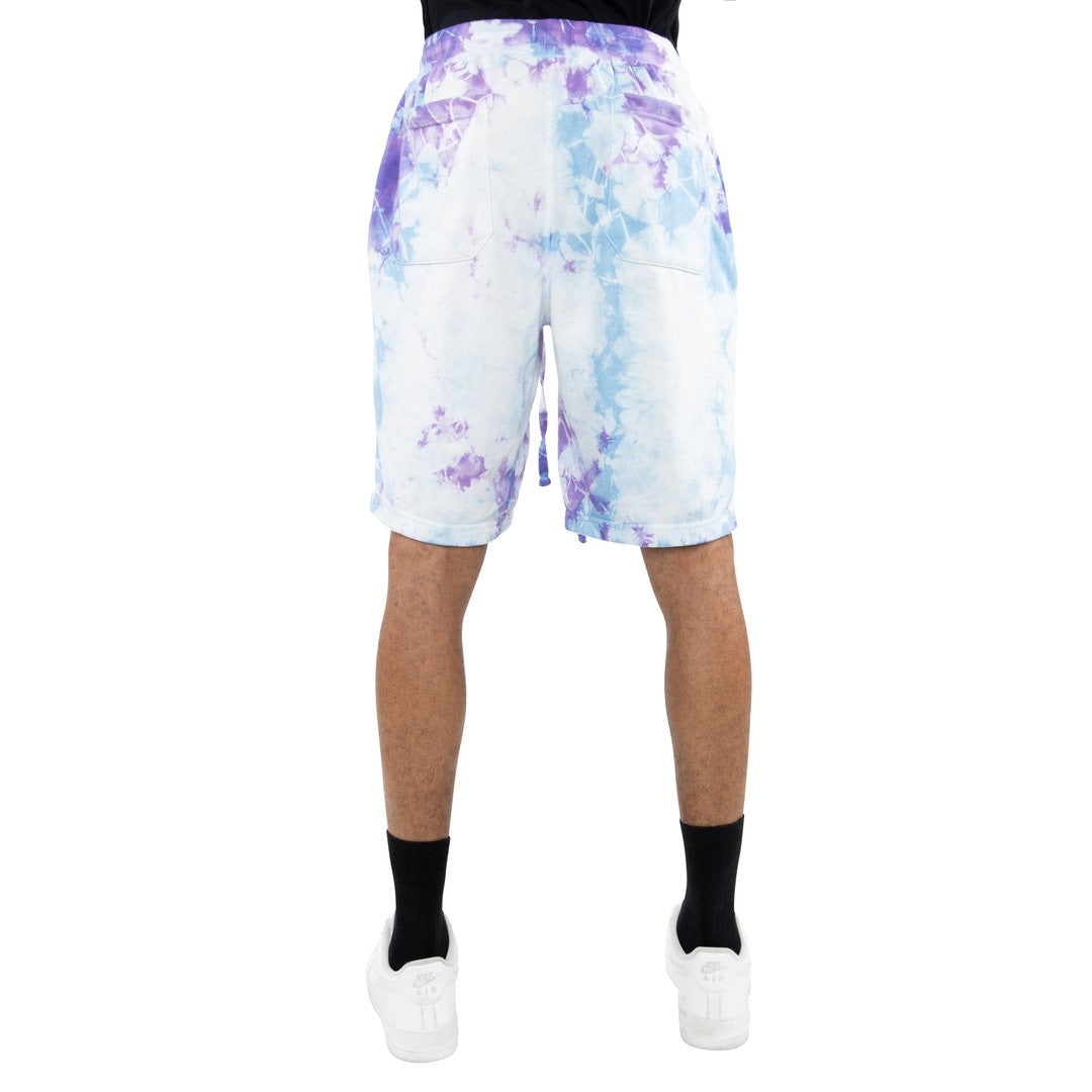 eptm mens tie dye light blue and purple shorts - 8586