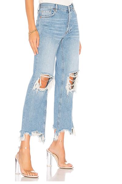 FREE PEOPLE: MAGGIE DISTRESSED STRAIGHT LEG JEAN - 85 86 eightyfiveightysix