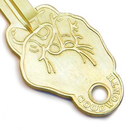 GOODWORTH & CO: BEST WISHES BRASS KEY - 85 86 eightyfiveightysix