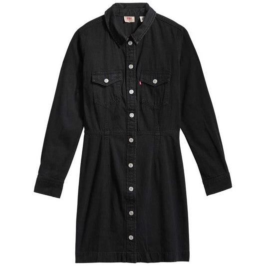 LEVIS PREMIUM WOMEN'S ELLIE BLACK DENIM DRESS - 8586