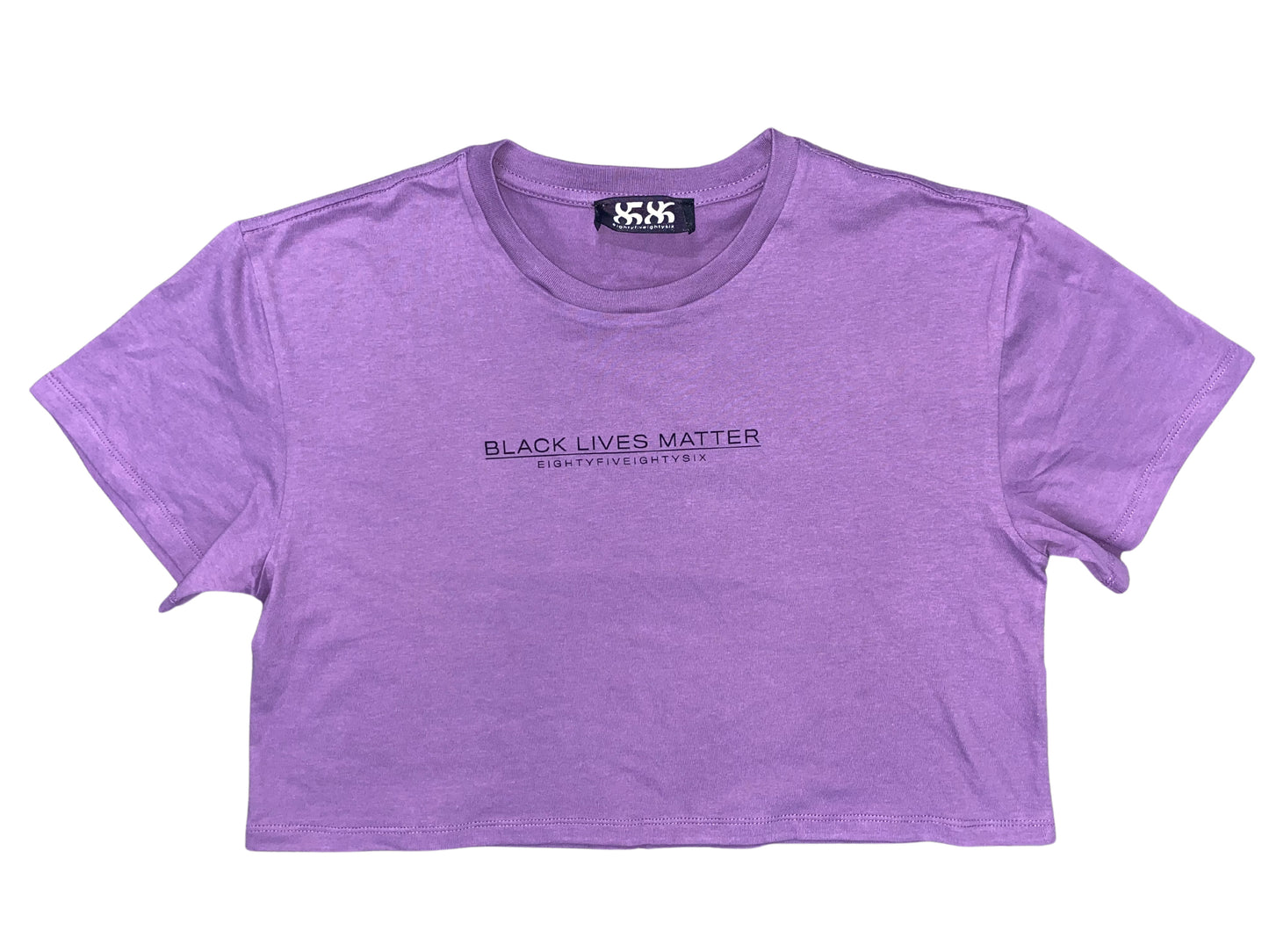 8586: BLACK LIVES MATTER BLACK CROP T-SHIRT