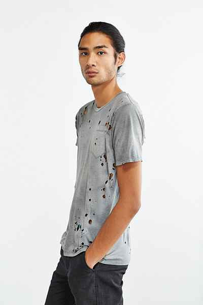 US RAGS : DESTROYED VINTAGE TEE GREY - 85 86 eightyfiveightysix