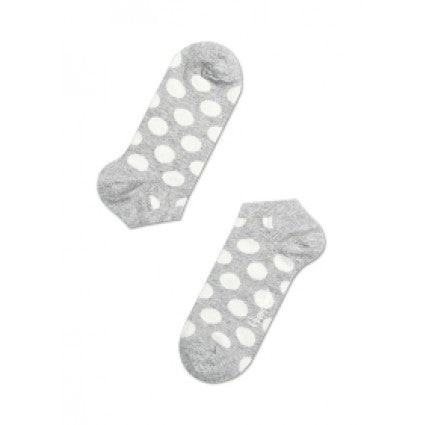 HAPPY SOCKS : GREY BIG DOT LOW CUT SOCK - 85 86 eightyfiveightysix