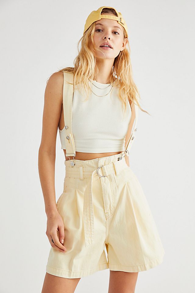 FREE PEOPLE BITTERSWEET COVERALL SHORTS - 8586