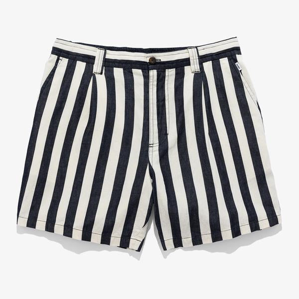 BANKS JOURNAL SUPPLY CHAMBRAY STRIPE WALK SHORTS - 8586 (front view)